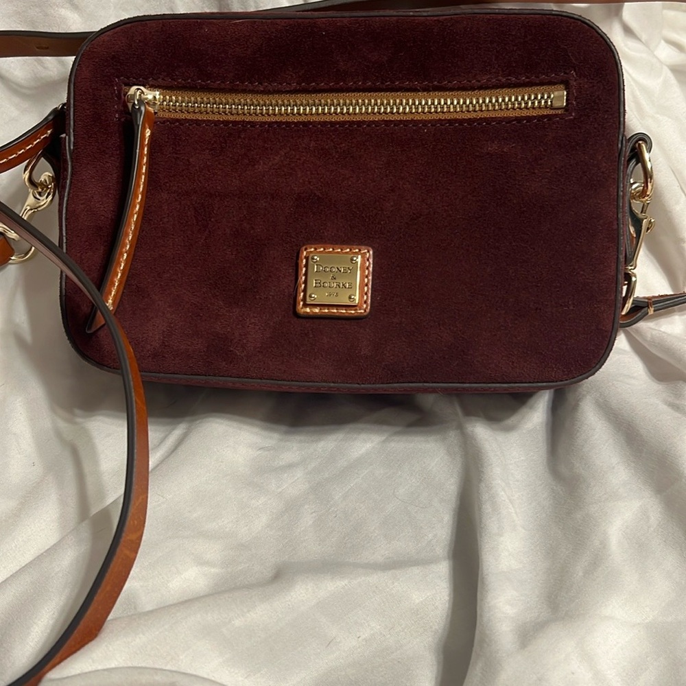 Dooney & Bourke Brown Crossbody Bag with Leather Accents